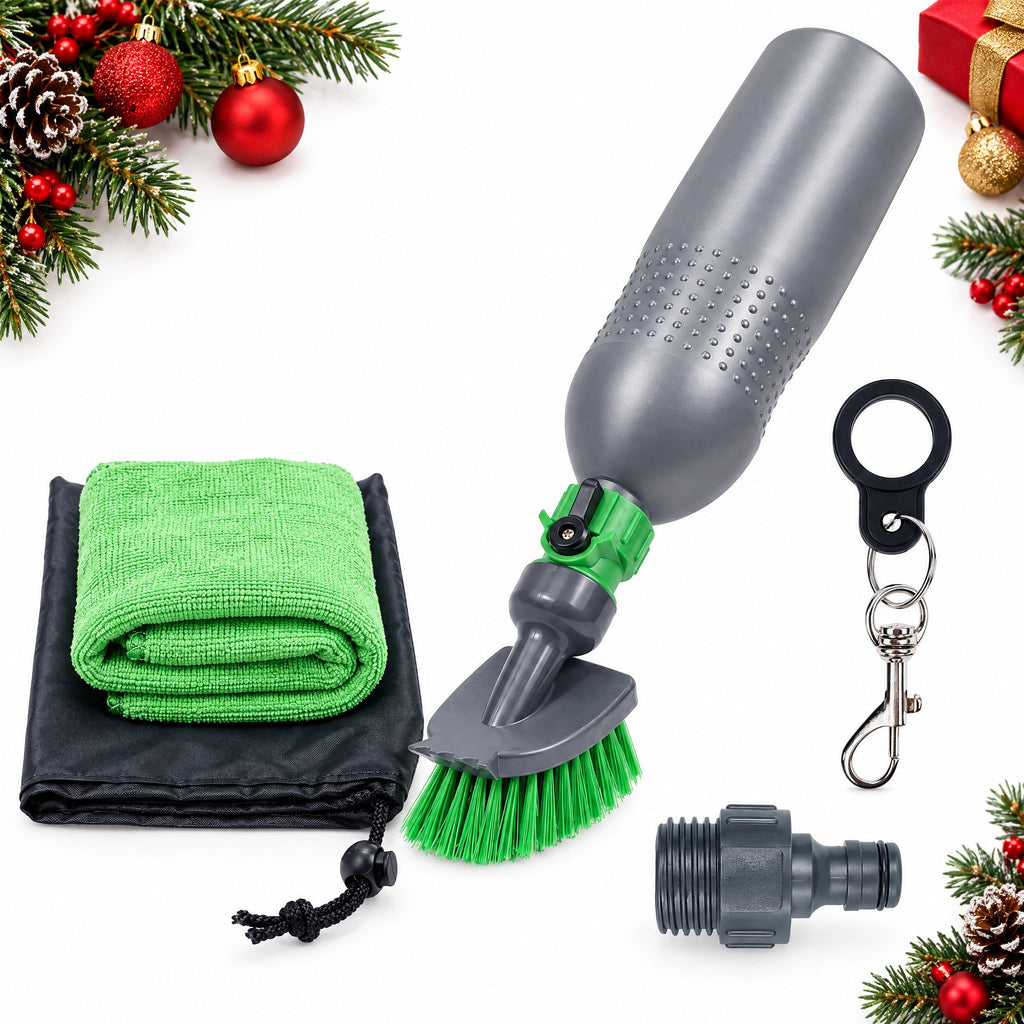 Portable Golf Shoe and Club Cleaning Brush Kit with Water Bottle