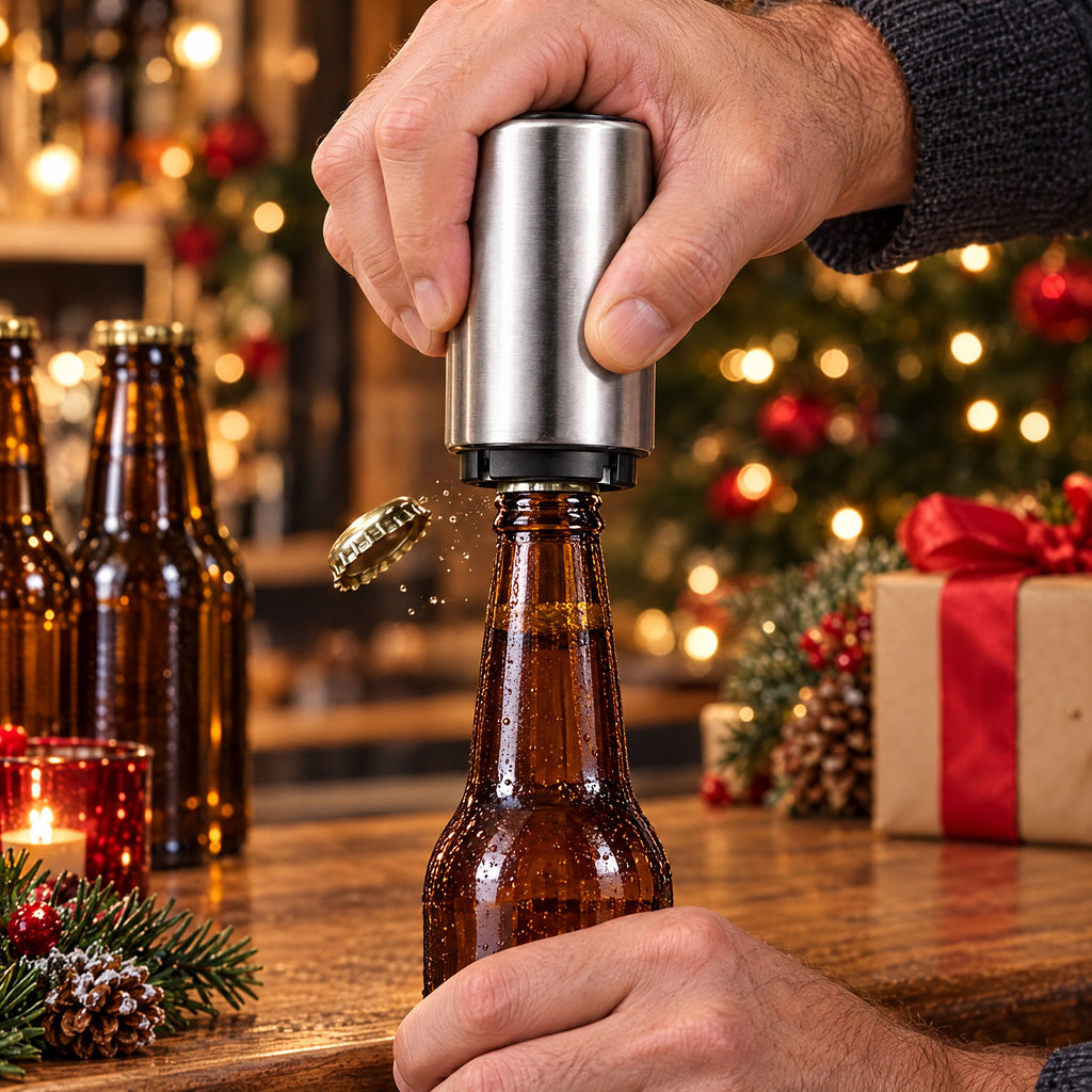 Push-Down Magnetic Bottle Opener – Pops the Cap in One Press