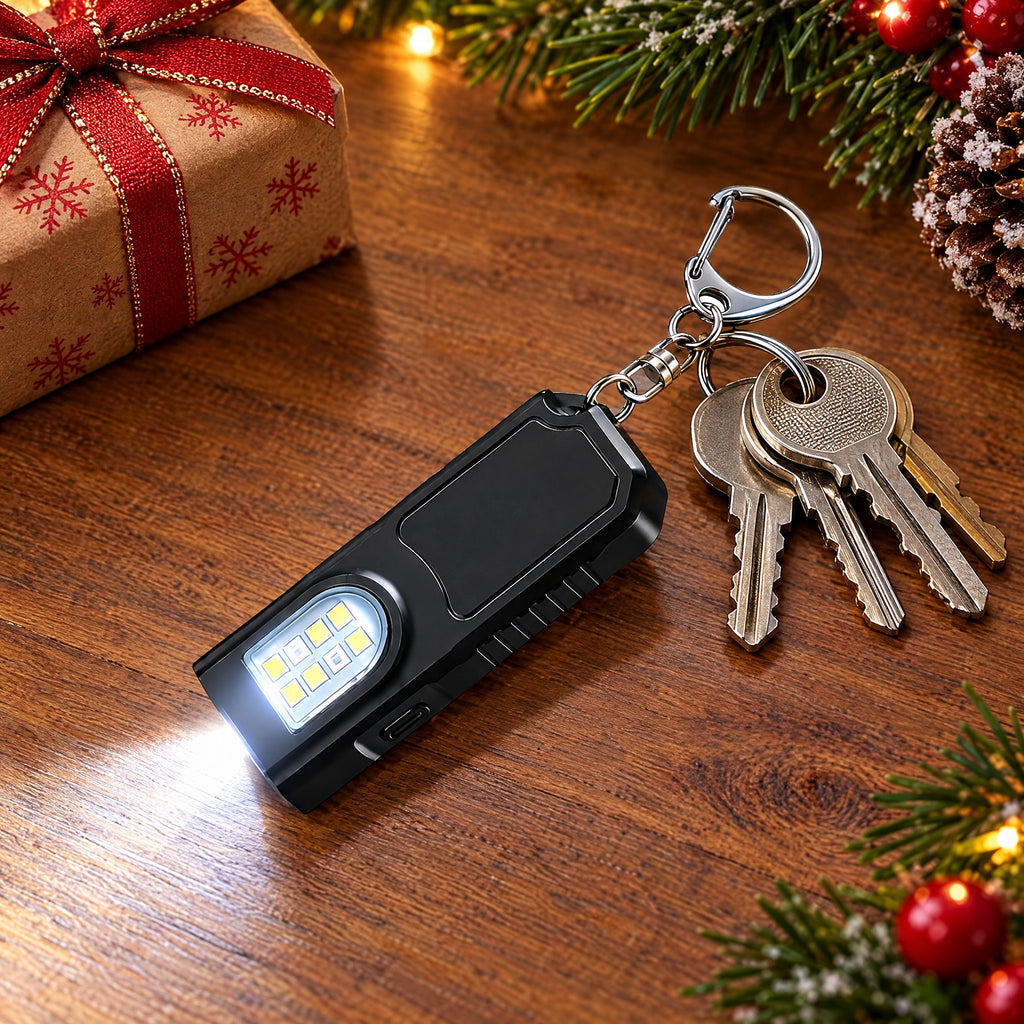 Rechargeable Mini LED Keyring Torch with Magnetic Base