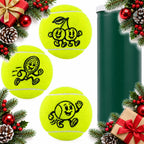 retro cartoon tennis balls tube of 3 for tennis and padel — Christmas stocking filler gift