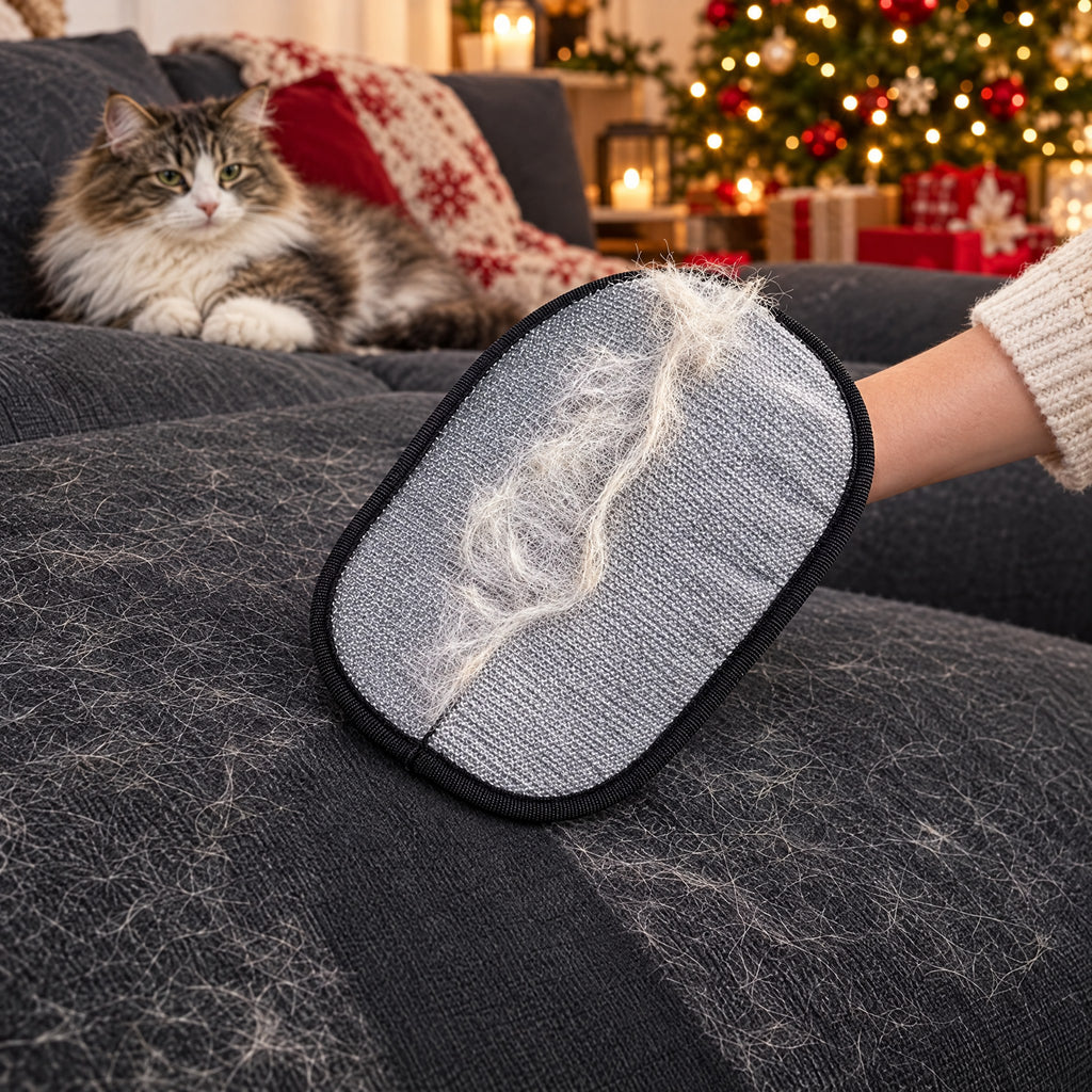 Reusable Pet Hair Removal Glove for Sofas, Clothes and Car Seats