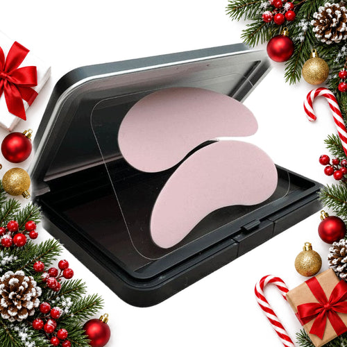 reusable under eye patches set with mirror case and pouch — Christmas stocking filler gift