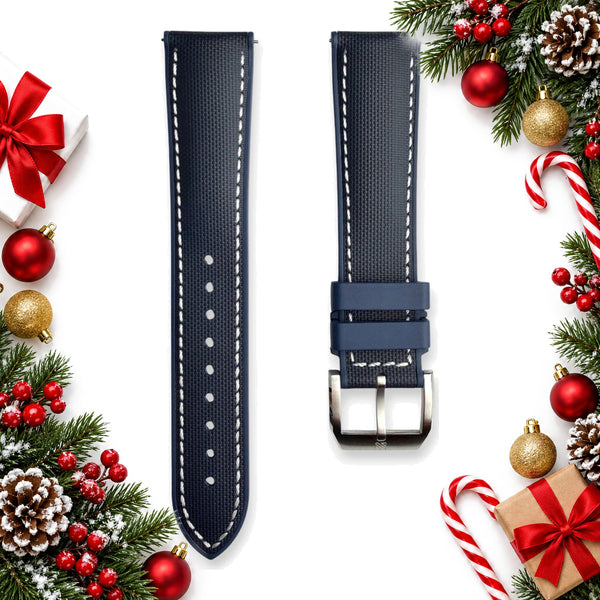 Sailcloth & Rubber Quick-Release Watch Strap – Waterproof, 20 or 22 mm