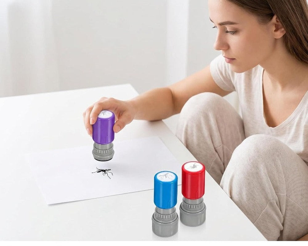 Self-Inking Mosquito Prank Stamp with Washable Ink Refill – Funny Gift