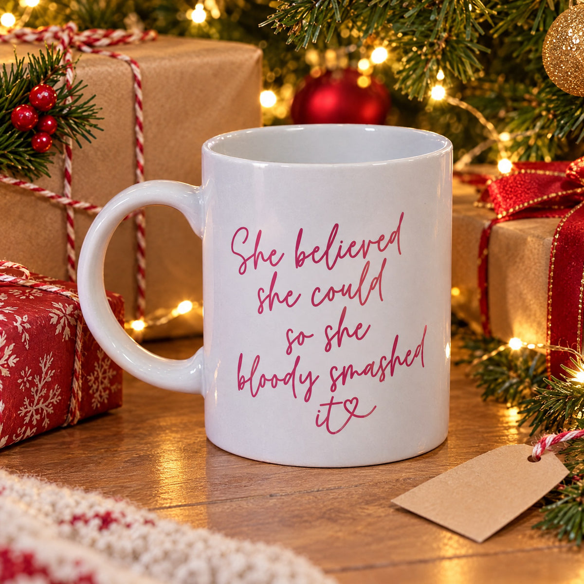 She Believed She Could Slogan Mug, a Funny Gift for Her