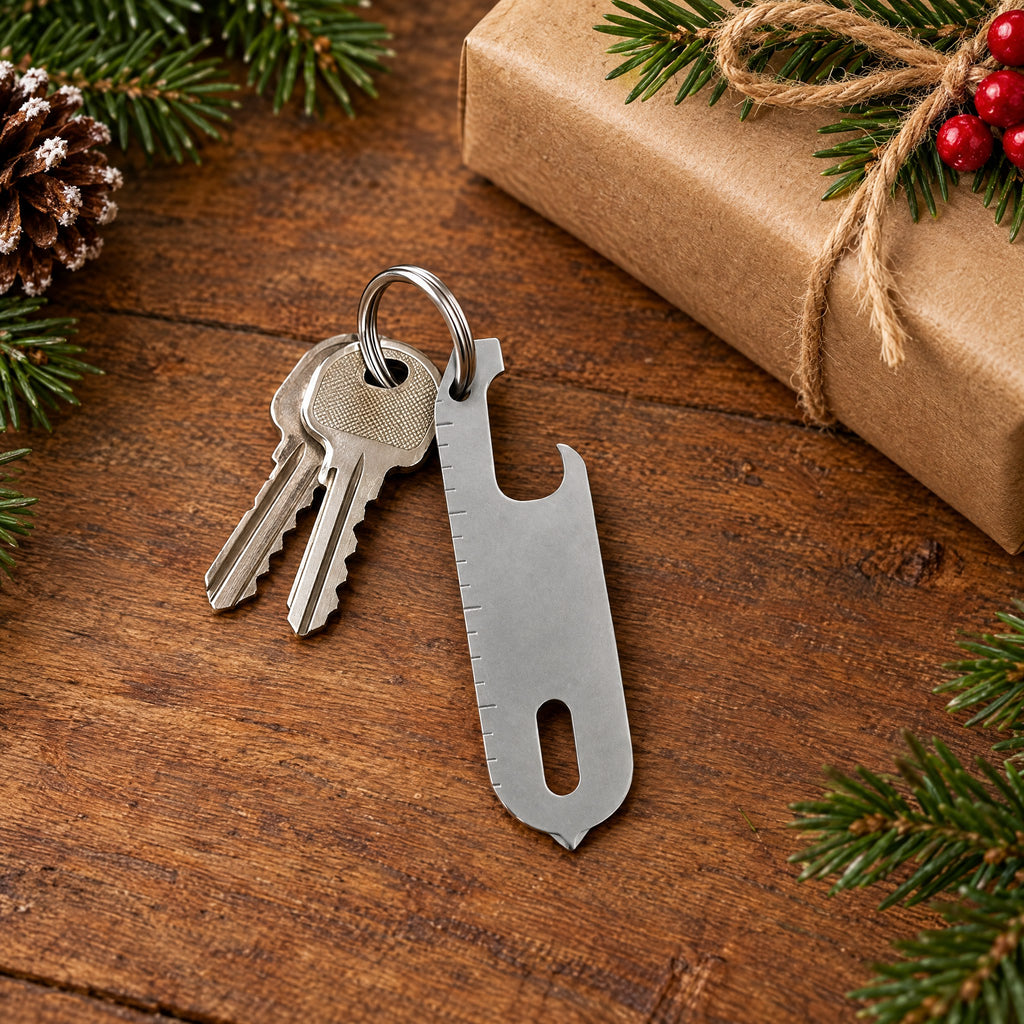 Slim 9-in-1 Keyring Multi-Tool with Bottle Opener and Box Cutter