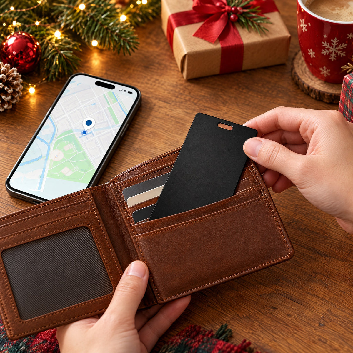 Slim Rechargeable Wallet Tracker Card, Waterproof Item Finder