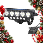 solar usb rechargeable bike light with horn wide beam front light — Christmas stocking filler gift