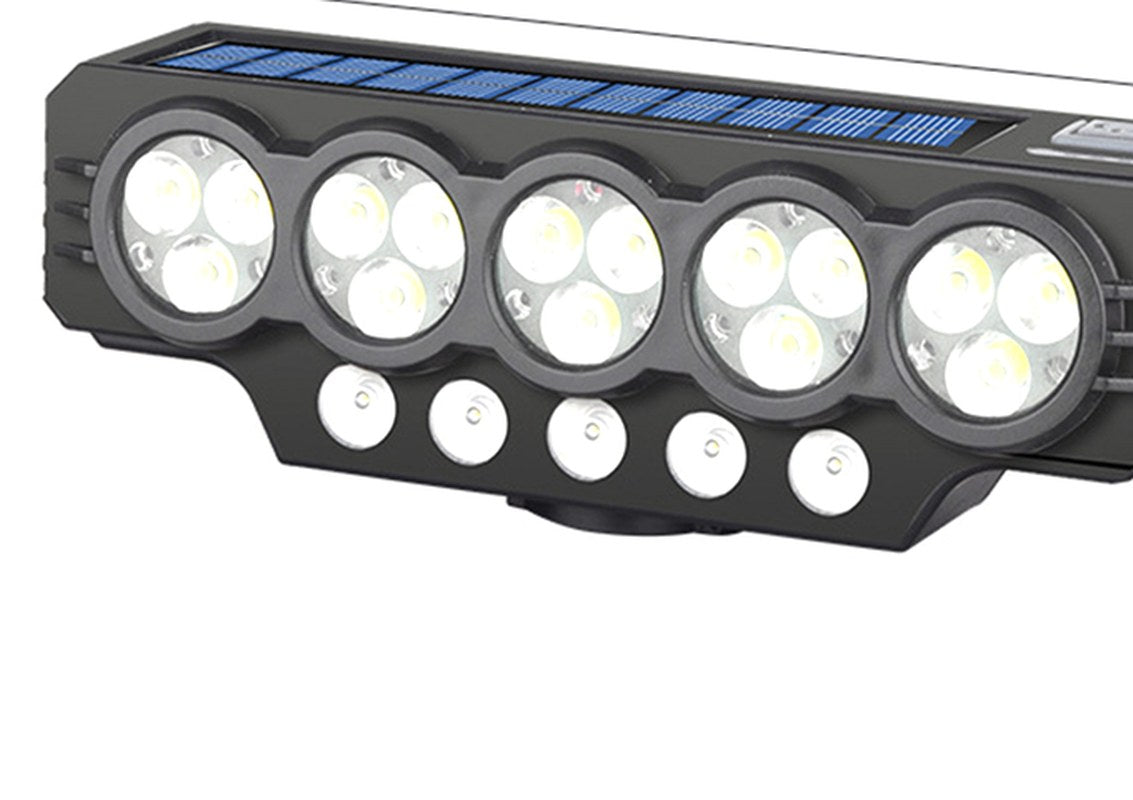 Solar & USB Rechargeable Bike Light with Horn – Wide Beam Front Light