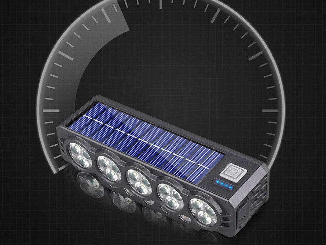 Solar & USB Rechargeable Bike Light with Horn – Wide Beam Front Light