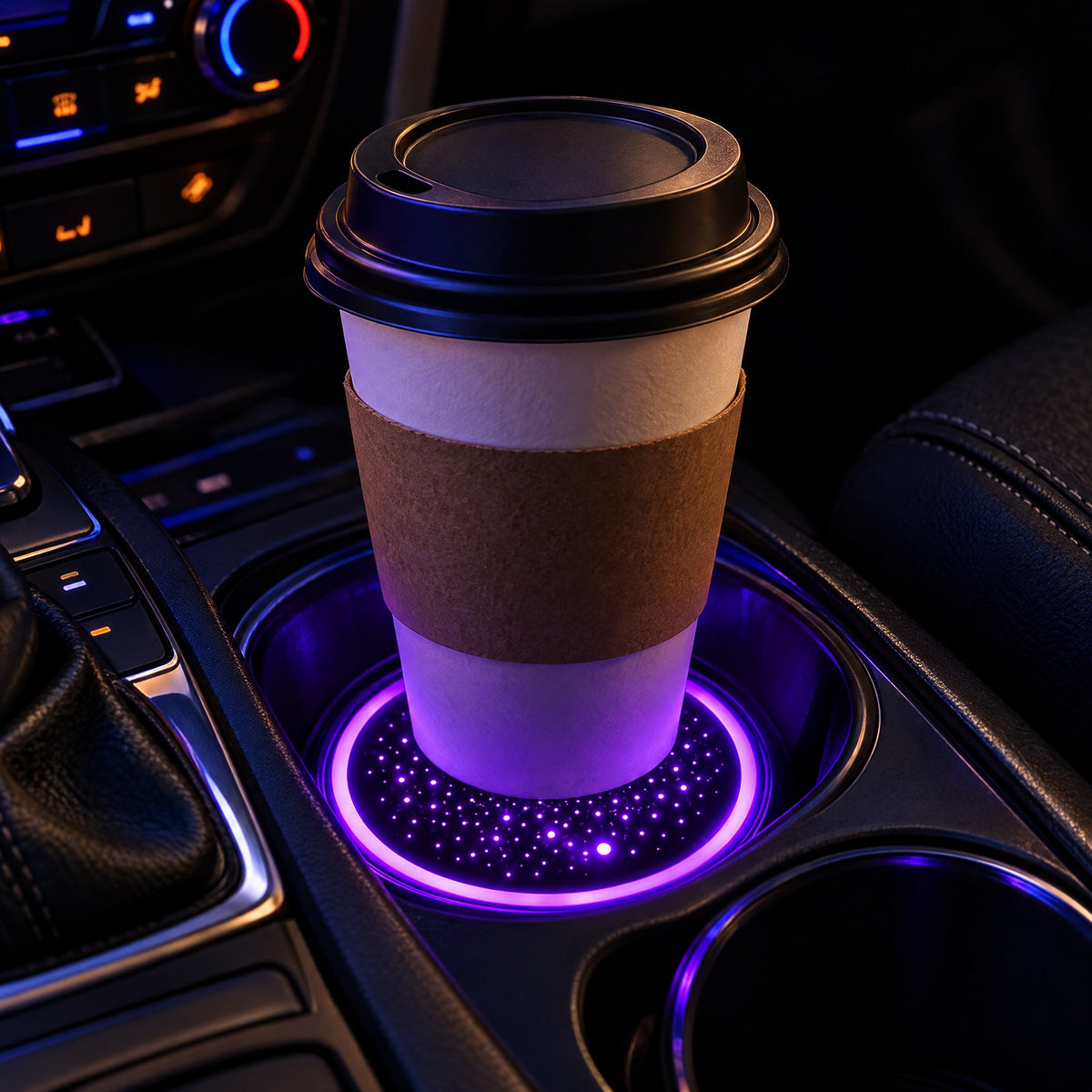 Your drink, softly lit
