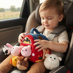 Surprise Barn Plush Toy with Soft Farm Animals, Rattle and Mirror