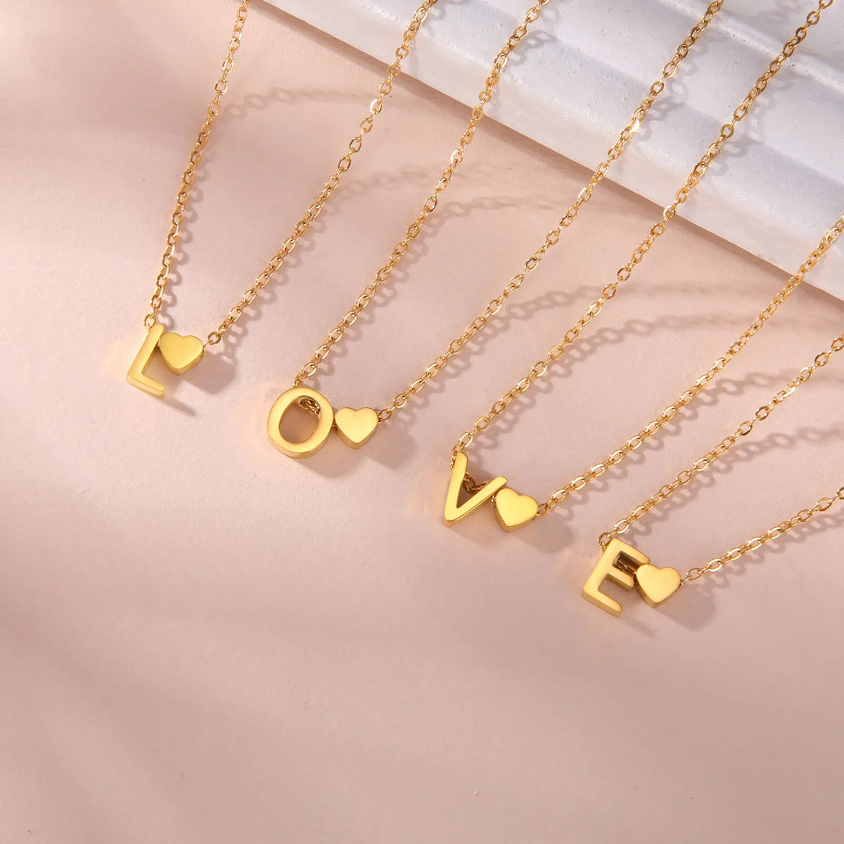 Tiny Initial Heart Necklace – Dainty Letter Pendant from A to Z