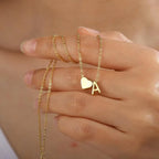Tiny Initial Heart Necklace – Dainty Letter Pendant from A to Z
