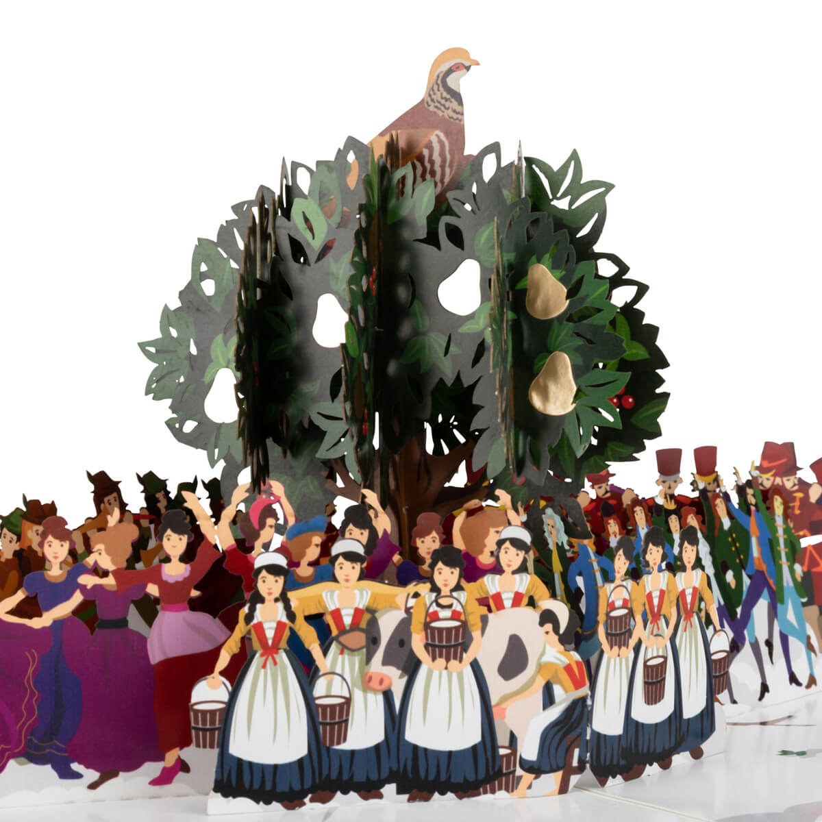 Twelve Days of Christmas 3D Pop-Up Card with Message Notecard