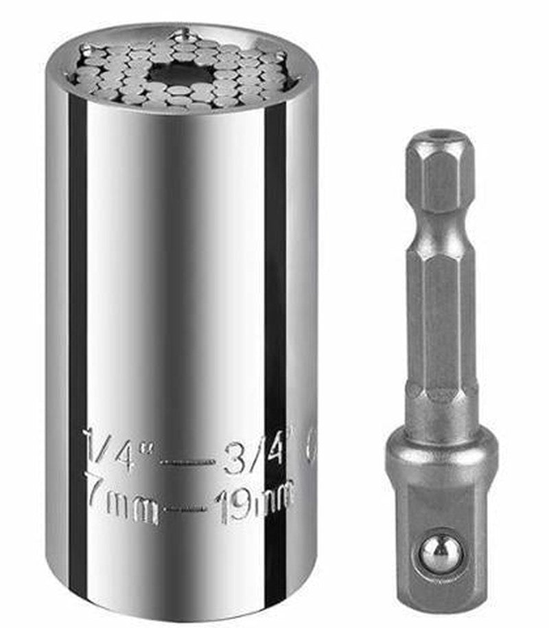 Universal Grip Socket with Drill Adapter – One Socket, Many Sizes