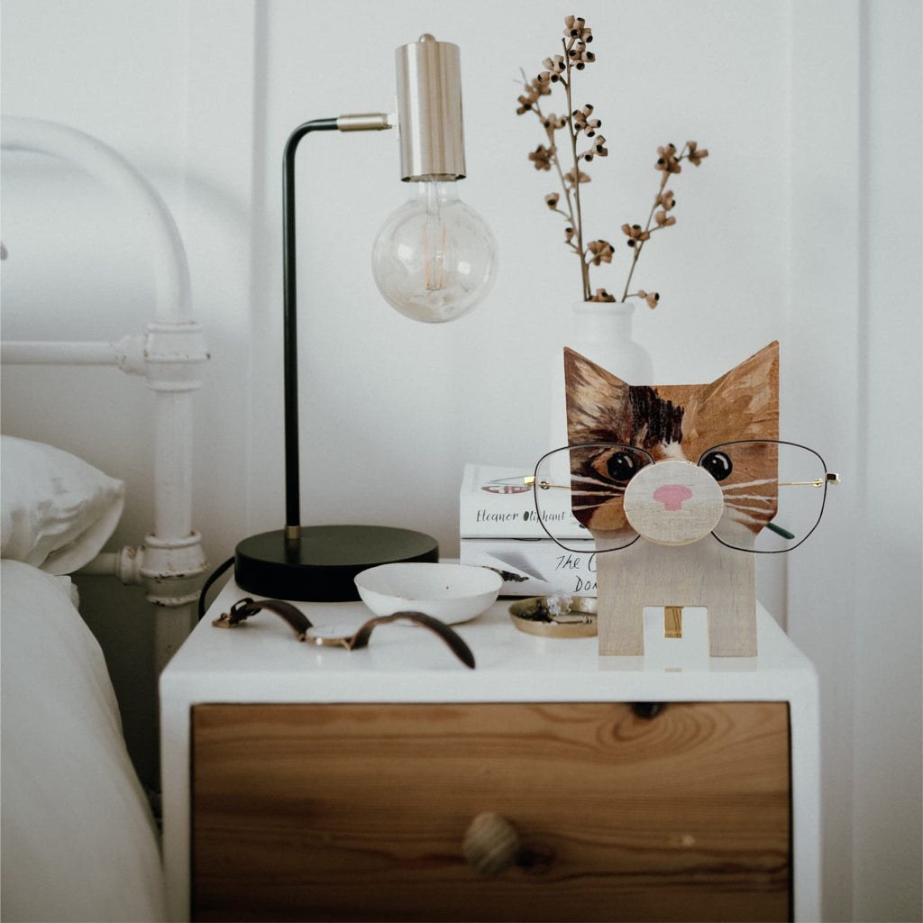 Wooden Animal Glasses Holder Stand for Desk or Bedside