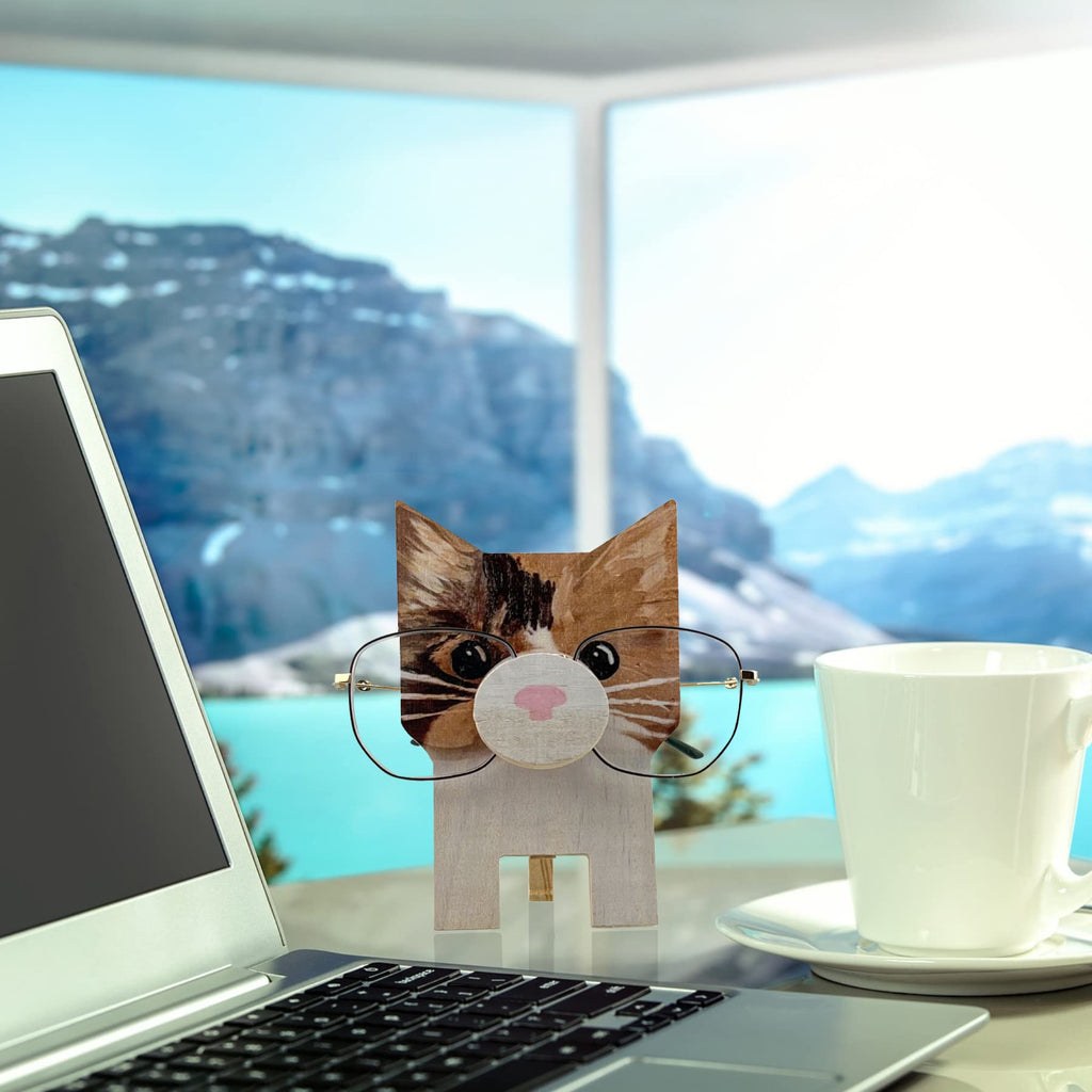 Wooden Animal Glasses Holder Stand for Desk or Bedside