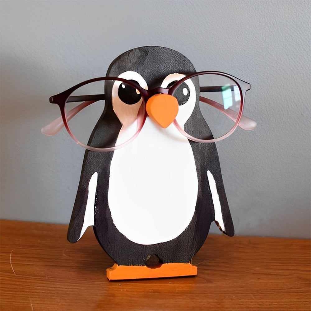 Wooden Animal Glasses Holder Stand for Desk or Bedside