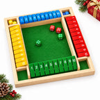 Wooden Shut the Box Dice Game for 2 to 4 Players, Family Maths Fun