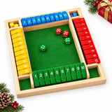 Wooden Shut the Box Dice Game for 2 to 4 Players, Family Maths Fun