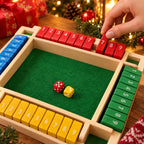 Wooden Shut the Box Dice Game for 2 to 4 Players, Family Maths Fun